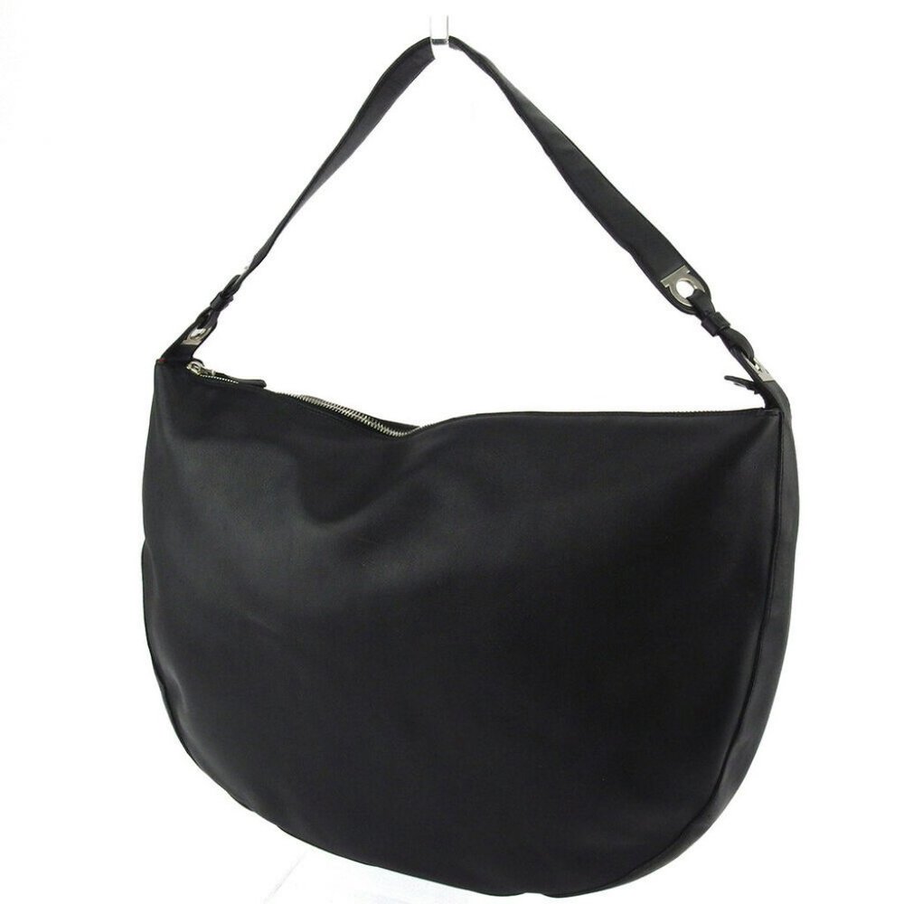 Salvatore Ferragamo Shoulder Bag Black Silver Women Authentic secondhand